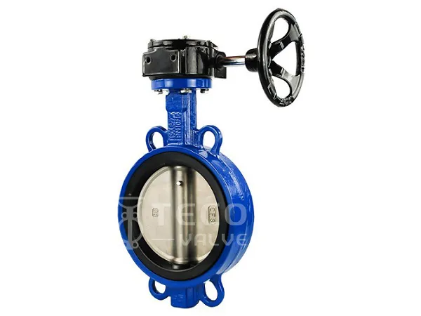 Cartridge Seat Wafer Butterfly Valve Gear Operated